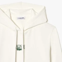 Lacoste Relaxed-Fit Fleece Hoodie in Cream