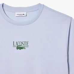 Lacoste Relaxed-Fit Printed Cotton T-Shirt in Blue