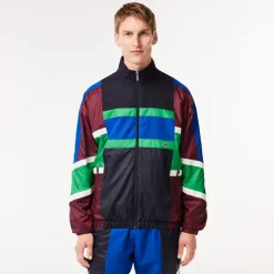 Lacoste Shell Mock Neck Regular Fit Jacket in Multi