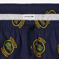 Lacoste Short Printed Swim Trunks in Multi colour
