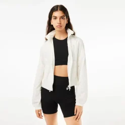 Lacoste Short Zip-Up Jacket in White
