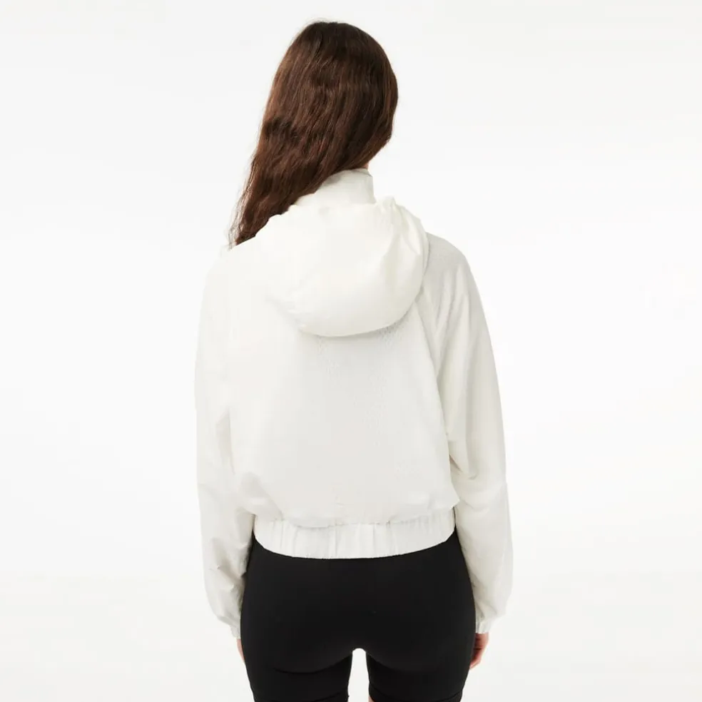 Lacoste Short Zip-Up Jacket in White