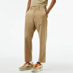 Lacoste Skinny Fit Stretch Cotton Chinos in Brown