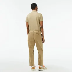 Lacoste Skinny Fit Stretch Cotton Chinos in Brown