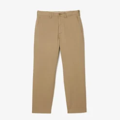 Lacoste Skinny Fit Stretch Cotton Chinos in Brown