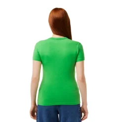 Lacoste Slim Fit Crew Neck Short Sleeve T-Shirt in Green