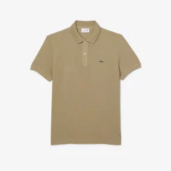 Lacoste Slim Fit L.12.12 Piqué Polo Shirt in Brown