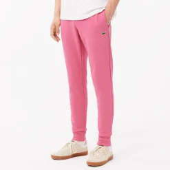 Lacoste Slim Fit Organic Cotton Joggers in Pink