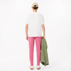 Lacoste Slim Fit Organic Cotton Joggers in Pink