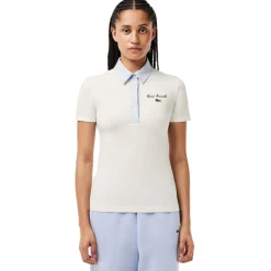 Lacoste Slim Fit Short Sleeve Polo Shirt in Cream
