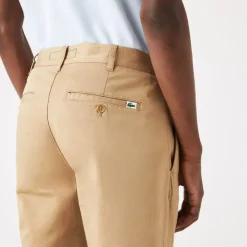 Lacoste Slim Fit Stretch Cotton Chinos in Beige
