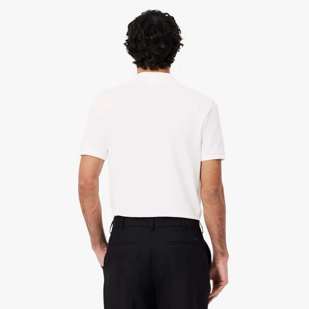 Lacoste Slim Fit Stretch Mini Piqué Polo Shirt in White