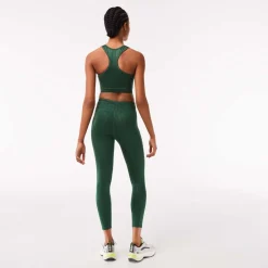 Lacoste Sport Allover Print High Waist Leggings in Green