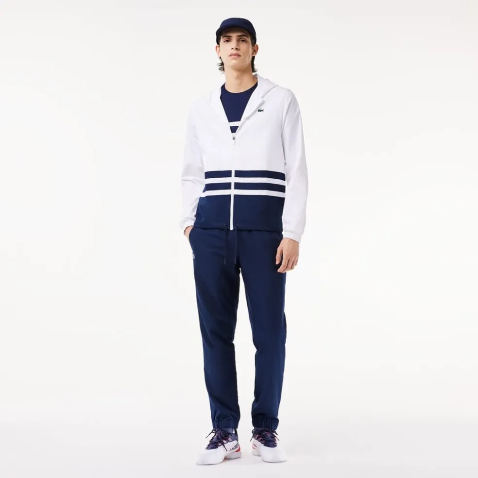 Lacoste Sport Hooded Long Sleeve Tracksuit in White