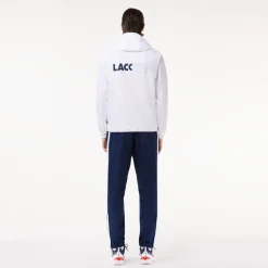 Lacoste Sport Hooded Long Sleeve Tracksuit in White