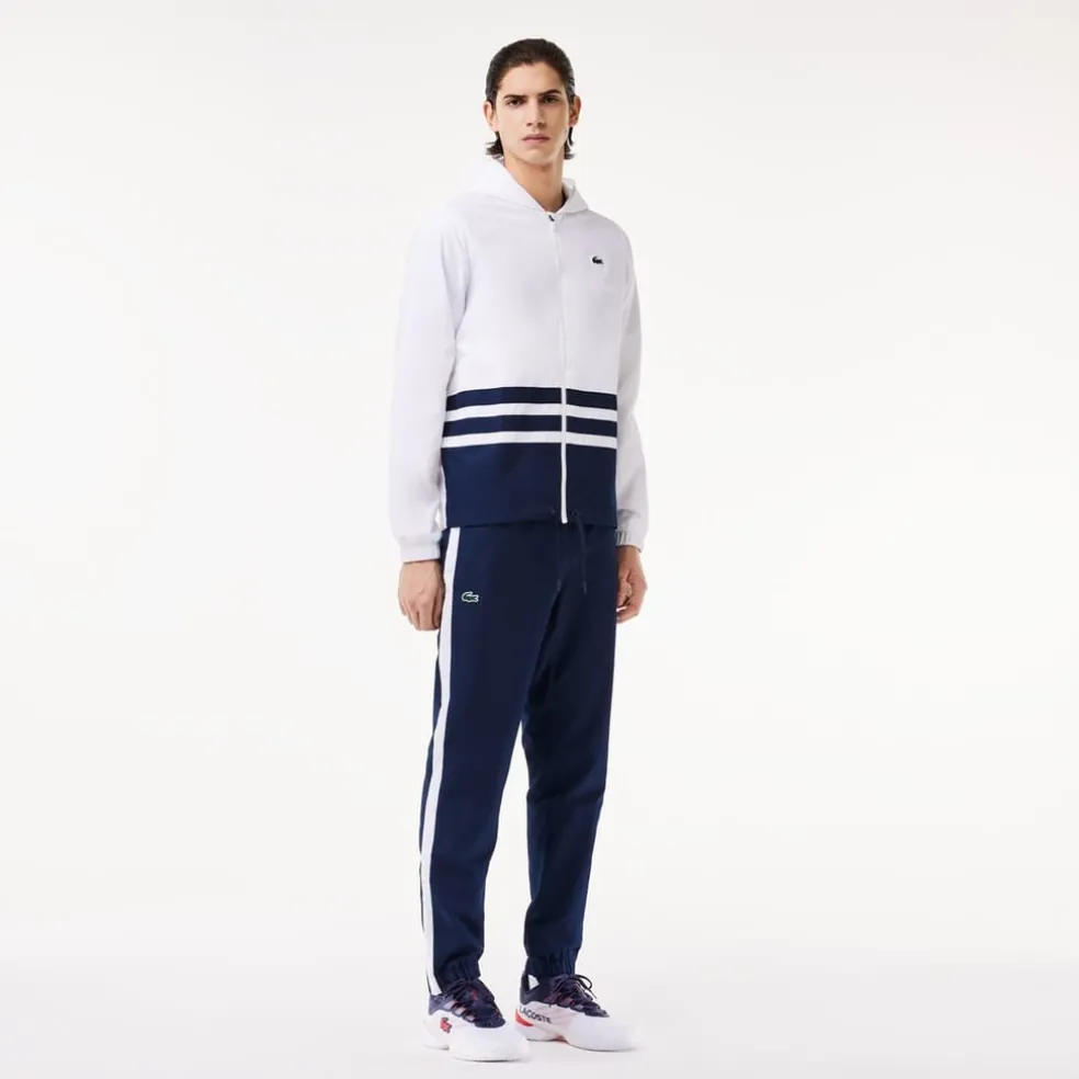 Lacoste Sport Hooded Long Sleeve Tracksuit in White