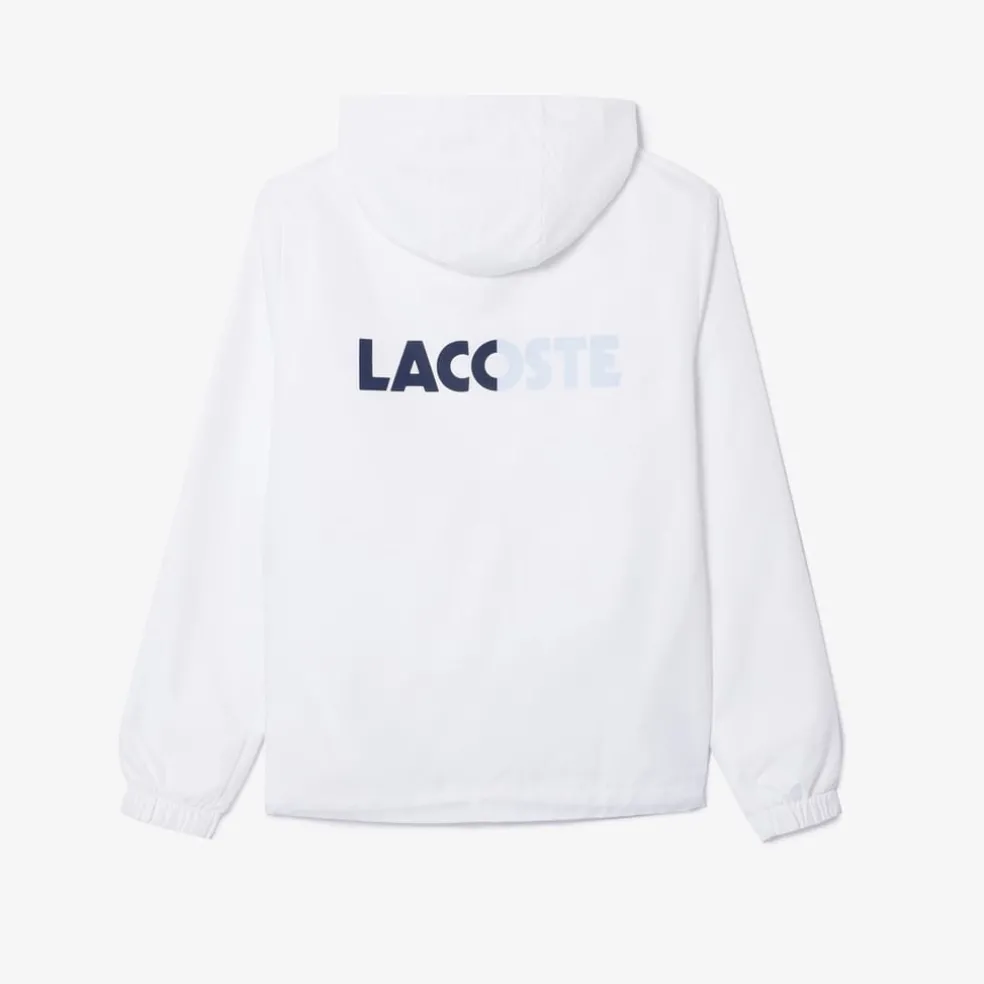 Lacoste Sport Hooded Long Sleeve Tracksuit in White