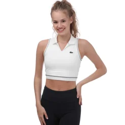 Lacoste Sport Polo Style Sports Bra in White
