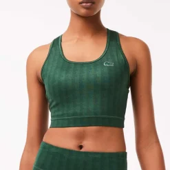 Lacoste Sport Printed Sport Bra in Green