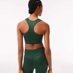 Lacoste Sport Printed Sport Bra in Green