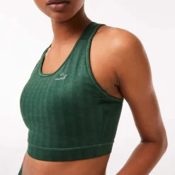 Lacoste Sport Printed Sport Bra in Green