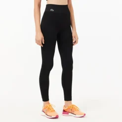 Lacoste Sport Seamless Absorbent Sport Leggings in Black
