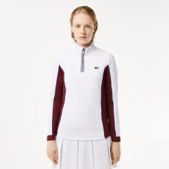 Lacoste Sport Slim Fit Tennis Layering Sweatshirt in White red