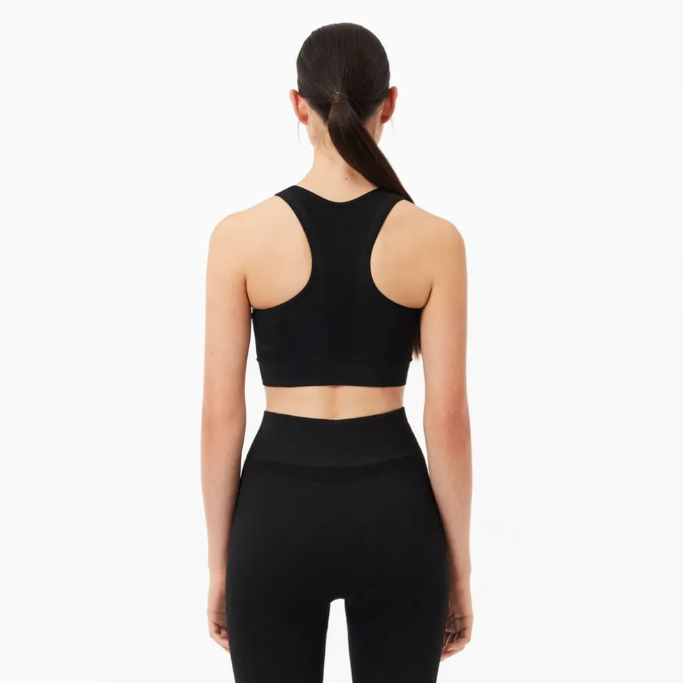 Lacoste Sport Stretch Removable Padded Bralette in Black