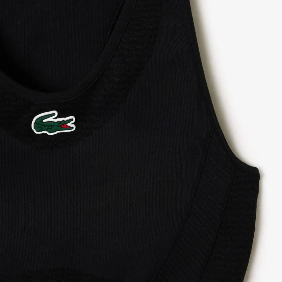Lacoste Sport Stretch Removable Padded Bralette in Black