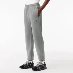 Lacoste Straight Leg Embroidered Sweatpants in Grey