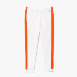 Lacoste Tapered Leg Sweatpants in white orange