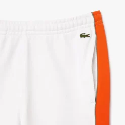 Lacoste Tapered Leg Sweatpants in white orange