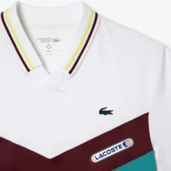 Lacoste Tennis X Danii Medvedev Seamless Polo Shirt in White blue