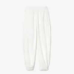 Lacoste Wide Leg Nylon Track Pants in White