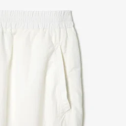 Lacoste Wide Leg Nylon Track Pants in White