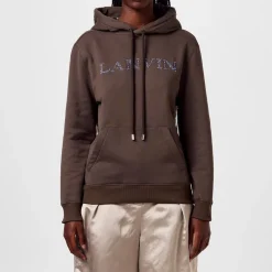 Lanvin Hooded Logo Sweatshirt in Brown