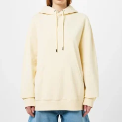Lanvin Hooded Patch Relaxed Sweatshirt in Cream