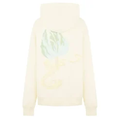 Lanvin Hooded Patch Relaxed Sweatshirt in Cream