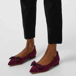 Lauren by Ralph Lauren Bow Ballet Flat Pumps in Red