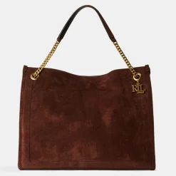 Lauren by Ralph Lauren Bradley Shopper Tote with Detachable Strap in Brown