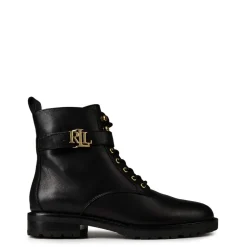 Lauren by Ralph Lauren Burnished Leather Boot in Black