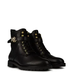 Lauren by Ralph Lauren Burnished Leather Boot in Black