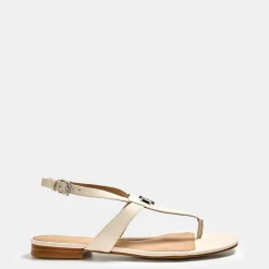 Lauren by Ralph Lauren Everley Toe Post Flatform Sandals in White