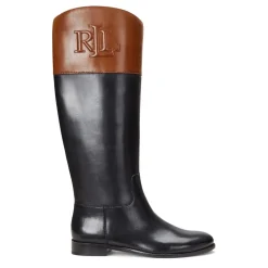 Lauren by Ralph Lauren Justine Knee High Flat Boots in Black