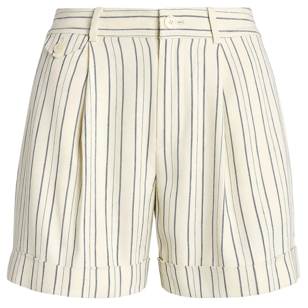 Lauren by Ralph Lauren Pleated Shorts in Cream