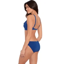 Lauren by Ralph Lauren Trim V Neck Bikini Top in Blue