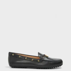 Lauren by Ralph Lauren Wylie Driver Flat Heel Boat Shoes in Black