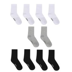 Lee Cooper Back To School Qrtr Sock 10pk Junior in Multi