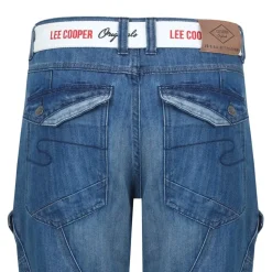 Lee Cooper Mens Belted Cargo Jeans in Blue
