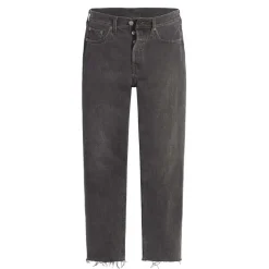 Levis 501 Crop Get Off My Cloud Jeans in Black